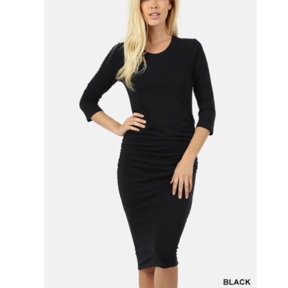 Black midi dress